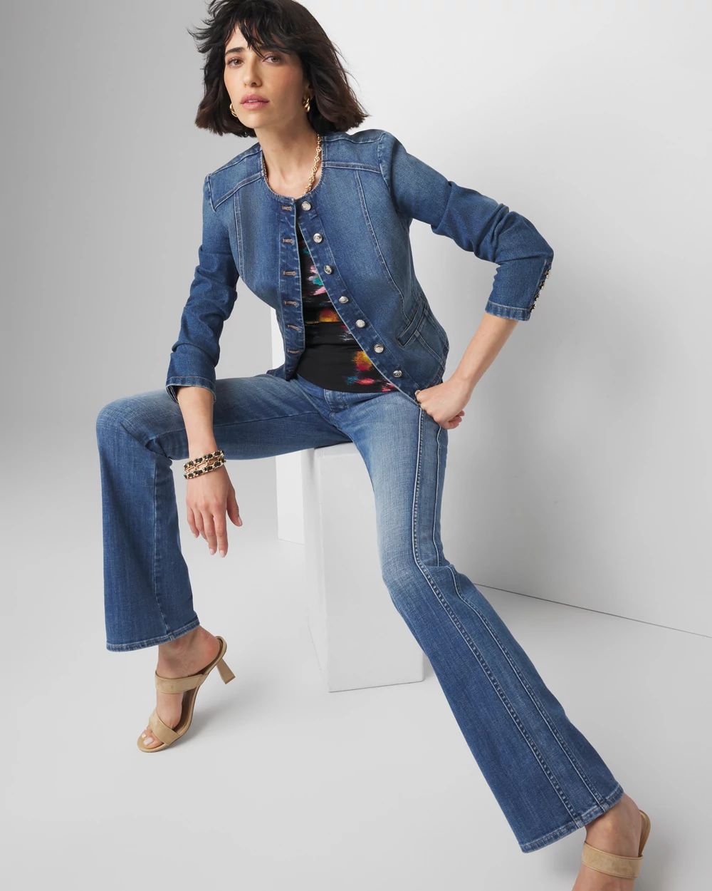 【AZ FACTORY】+ lutz huelle cropped denim ジャケット AZ FACTORY + Lutz Huelle cropped denim jacket | NET-A-PORTER
